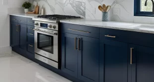 blue kitchen cabinets