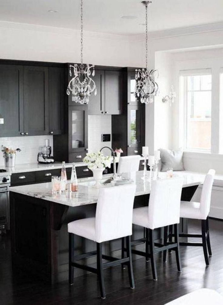 51 Stylish and Elegant Black and White Kitchen Ideas - Matchness .