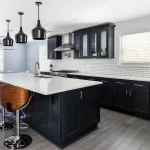 Black kitchen cabinets add drama and sophistication to your spa