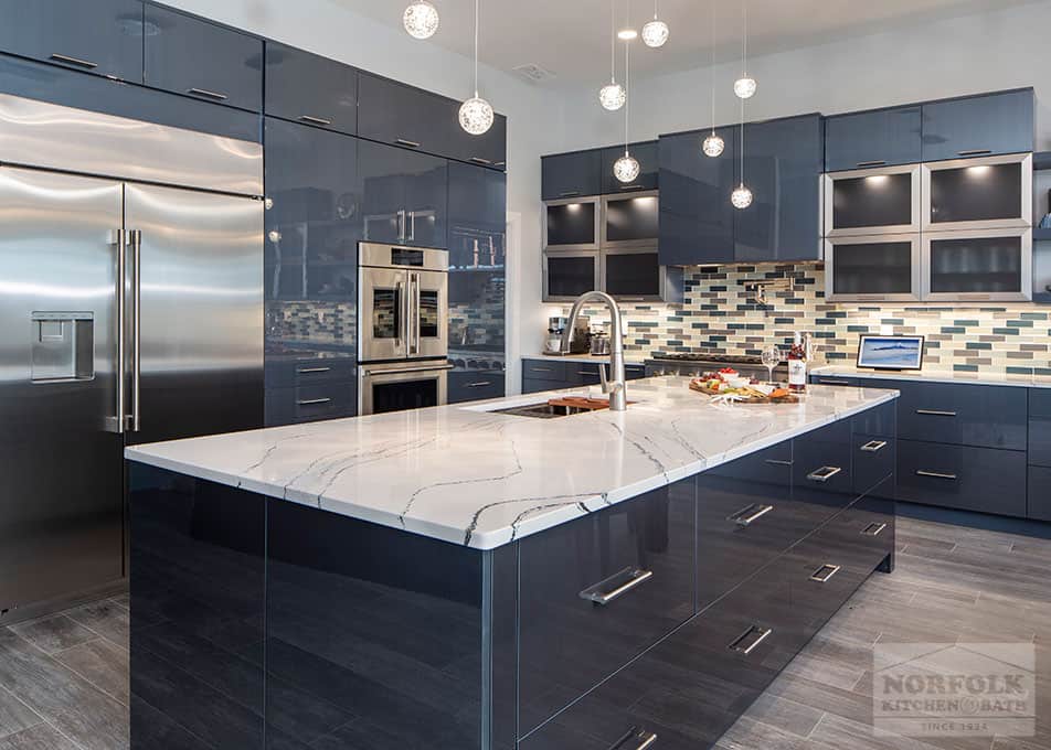 High Gloss Blue Kitchen On Long Beach | Norfolk Kitchen & Ba