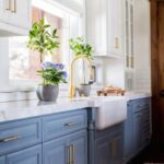 Blue lower cabinets | Modern kitchen remodel, Kitchen remodel .
