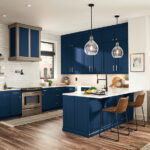 Thomasville - Casual Kitchen with Blue and Woodtone Cabinet