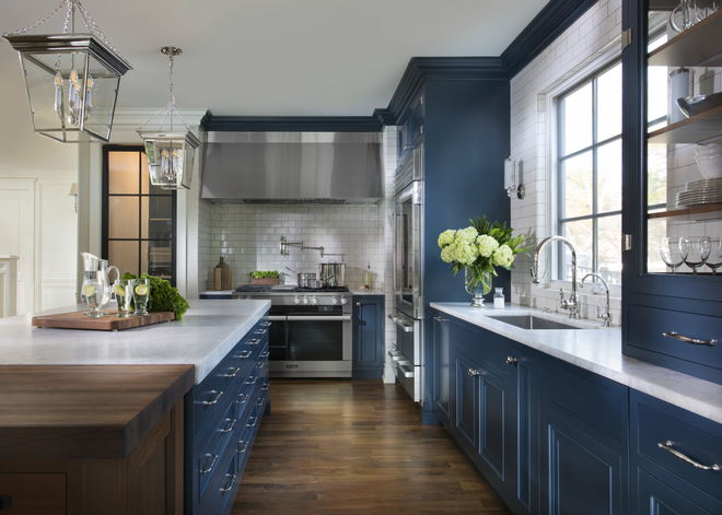 Navy Blue Kitchen - Home Bunch Interior Design Ide