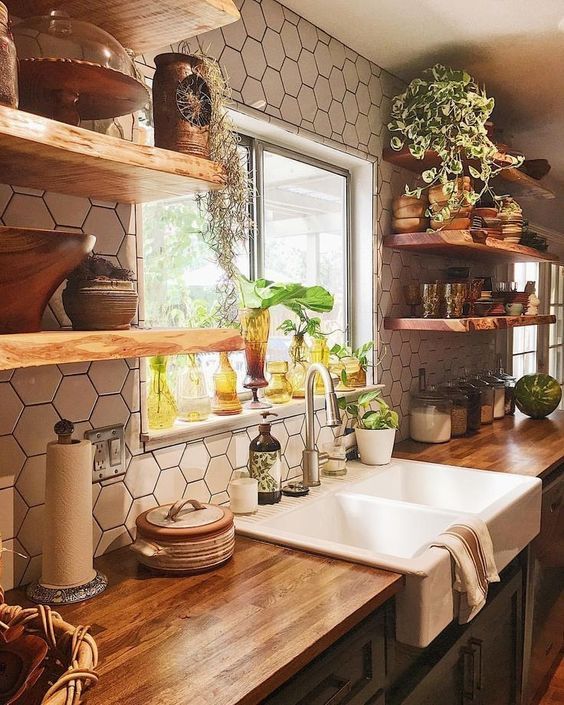 35+ Boho Kitchen Decor Ideas | Momooze.com | Kitchen remodel small .