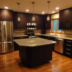 Black and Brown Kitchen Cabinets | digital imagery above, is .