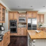 Modern Kitchen with Light Brown Cabinets | Brown cabinets, Brown .