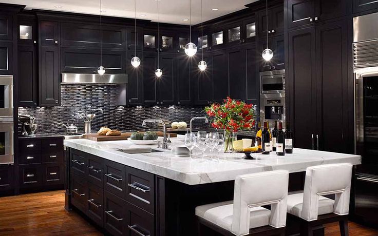 Kitchen Design Tips For Dark Kitchen Cabinets | Modern black .