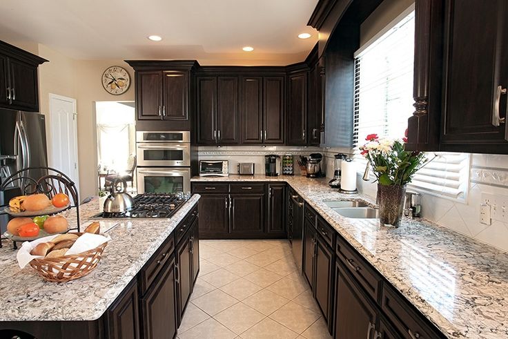 The Perfect Transitional Kitchen Design in Chocolate Pear .