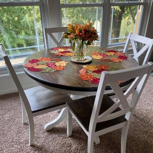 Rustic Farmhouse Round Kitchen Table | Littlerusticsh