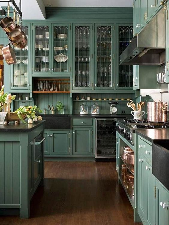 The Best Dark Green Kitchens Like Ever » Jessica Brigh