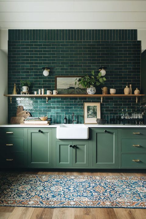 Beautiful Interiors That Prove Green Kitchen Cabinets Aren't Going .