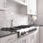 MODERN White Marble Glass Kitchen Backsplash Tile | Backsplash.com .