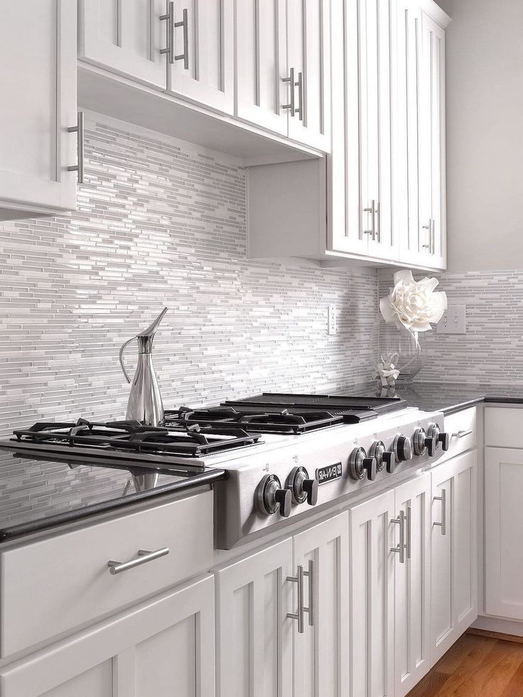 MODERN White Marble Glass Kitchen Backsplash Tile | Backsplash.com .