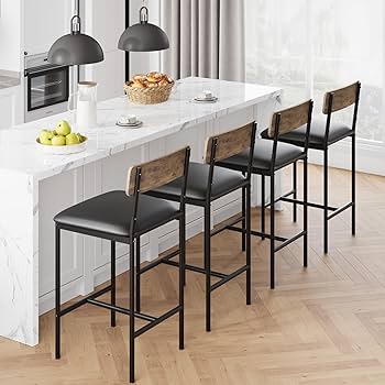 Amazon.com: GAOMON Bar Stools Set of 2, Kitchen Bar Stools with .