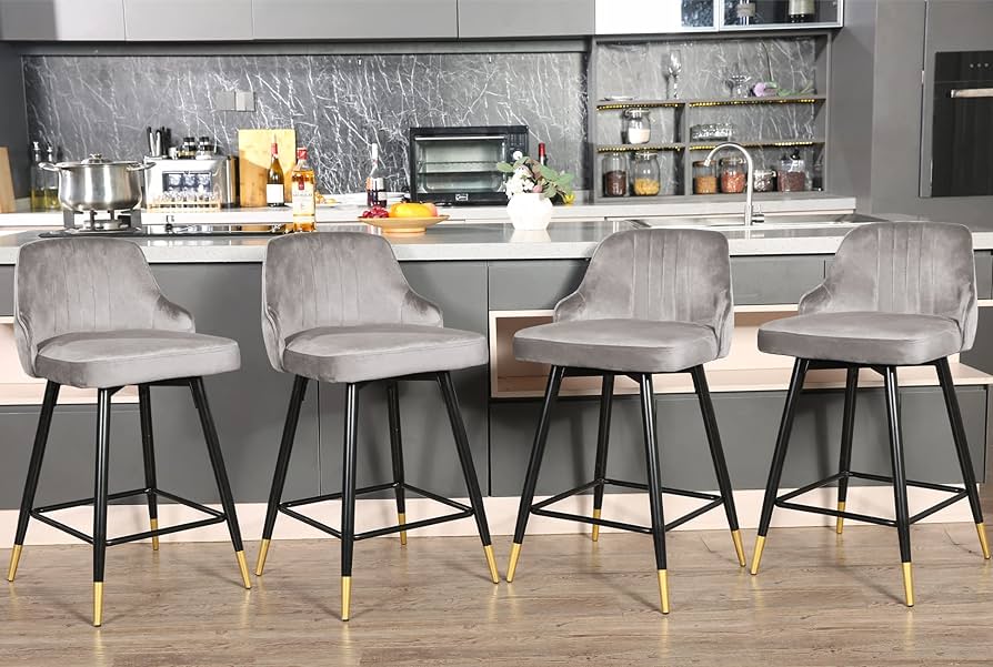 Amazon.com: Swivel Counter Stools Set of 4 - Swivel Bar Stools .