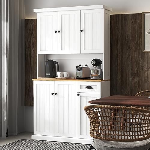 Amazon.com - RASOO 71" Pantry Cabinet Kitchen Hutch Buffet .