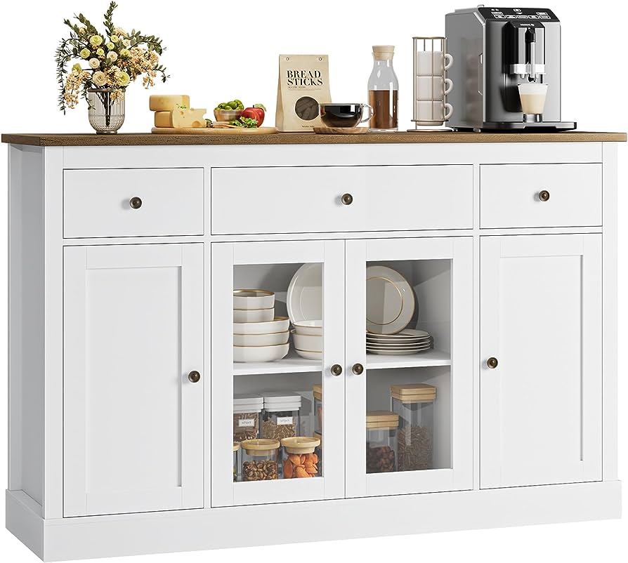 Amazon.com - HOSTACK Sideboard Buffet Cabinet with Storage, 55 .