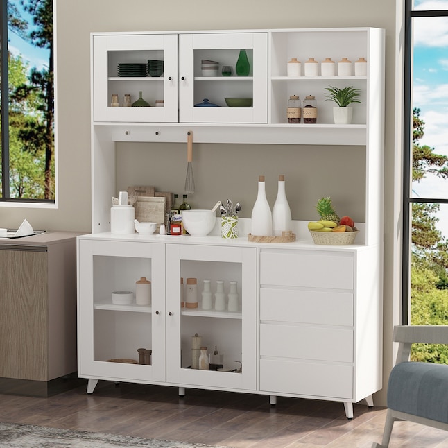 FUFU&GAGA Kitchen Pantry Storage Cabinet Buffet Hutch with .