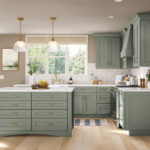 Fashionable Kitchen Cabinets in a Stylish Green Col