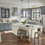 Painted Serious Gray and TrueColor Glacier Kitchen Cabine