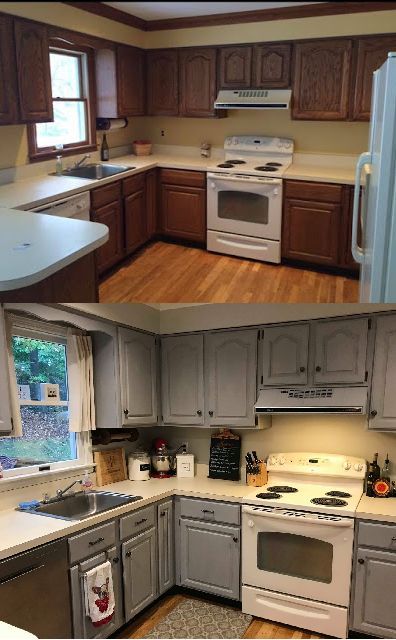 Kitchen Cabinets - Chalk Paint Makeover | Kitchen renovation .