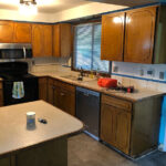 Kitchen Cabinet Makeover with Gray Pai