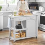 Home Decorators Collection Vining Modern Gray Rolling Kitchen Cart .