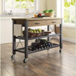 Whalen Santa Fe Kitchen Cart with Metal Shelves and TV Stand .