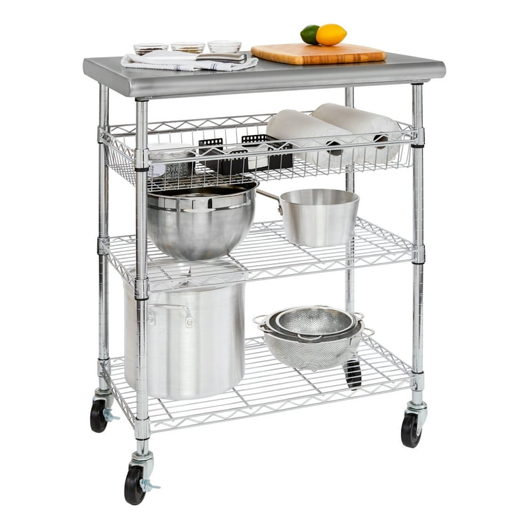 Seville Classics Stainless Steel Kitchen Cart - Walmart.c