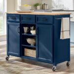 Home Decorators Collection Midnight Blue Rolling Kitchen Cart with .