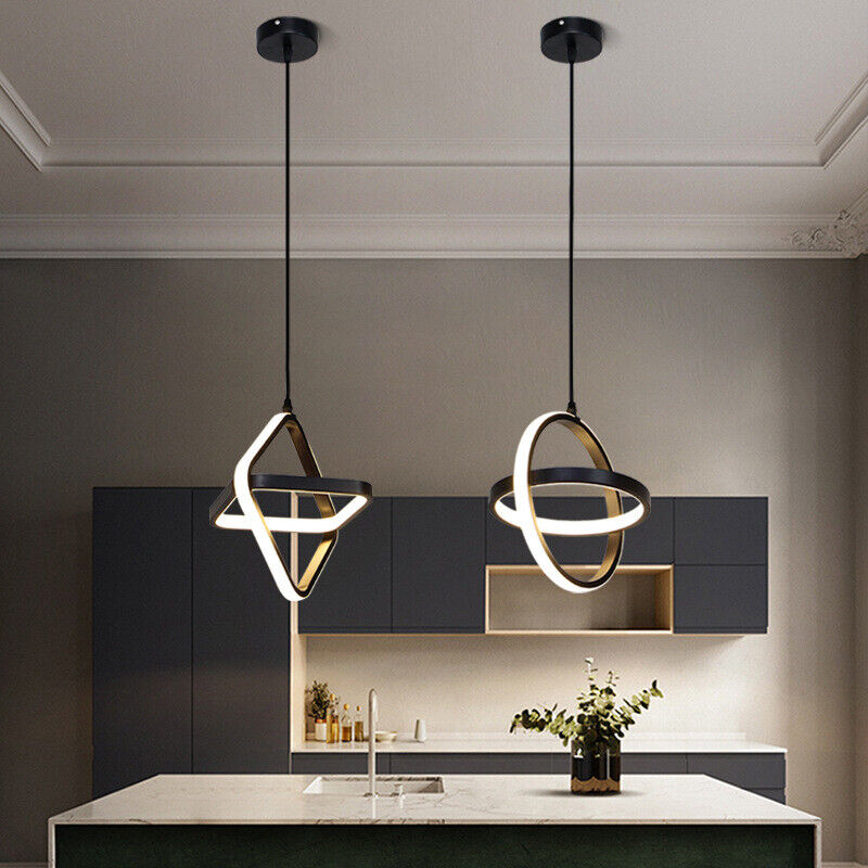 LED Pendant Light Room Black Lamp Bar Chandelier Lighting Kitchen .