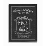 Welcome To the Kitchen Chalkboard Vintage Sign Framed Giclee .