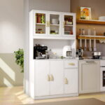 RichYa Freestanding Kitchen Pantry Cabinet with Buffet Cupboard .