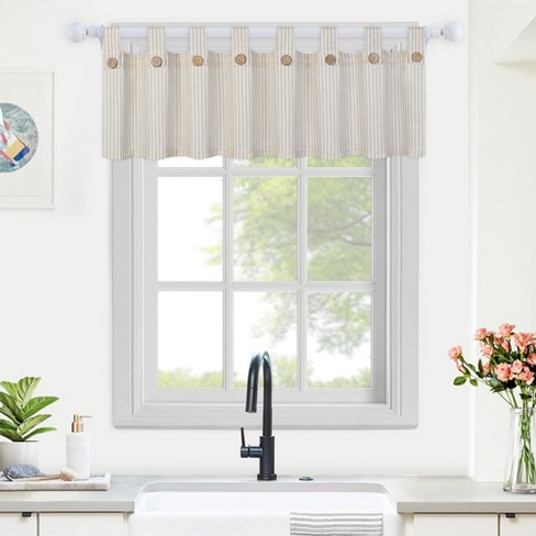 Tab Top Button Short Kitchen Curtains For Small Windows Farmhouse .