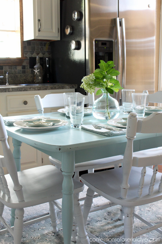 How to Paint a Laminate Kitchen Table | Confessions of a Serial Do .