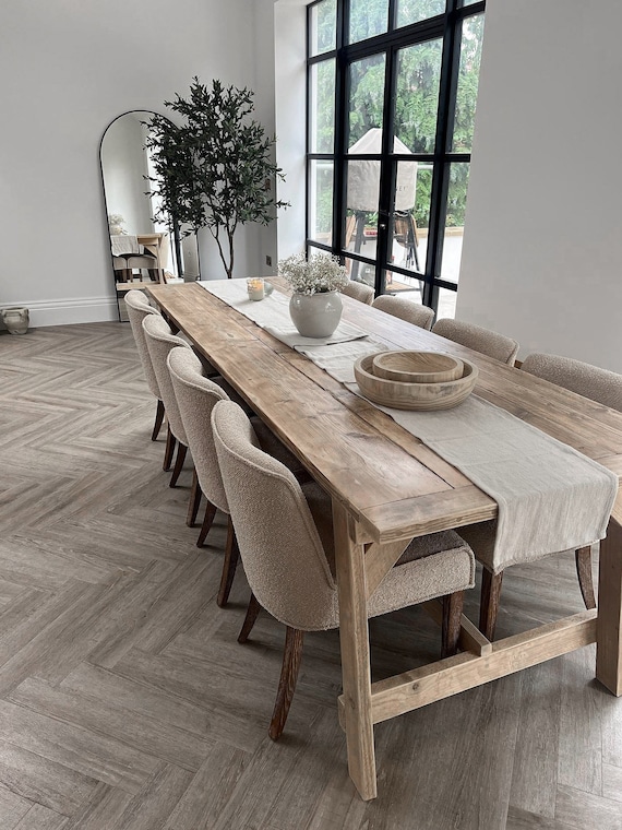 Reclaimed Wood Dining Table Rustic Solid Wood Farmhouse Kitchen .