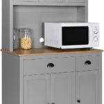 Amazon.com: MUPATER Kitchen Pantry Storage Cabinet with Microwave .
