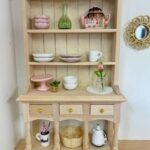 Pretty Little Minis - large natural wooden dolls house kitchen .