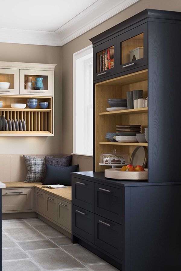 Dark Blue Tall Kitchen Dresser | Modern kitchen dresser, Kitchen .