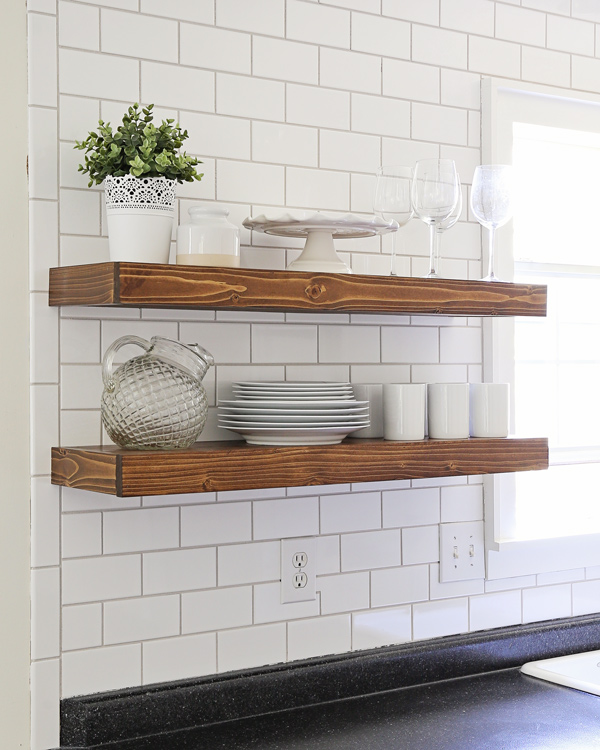 DIY Kitchen Floating Shelves & Lessons Learned - Angela Marie Ma