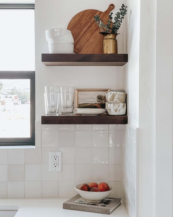 Rustic Floating Shelves, Farmhouse Style Shelves, Walnut Floating .