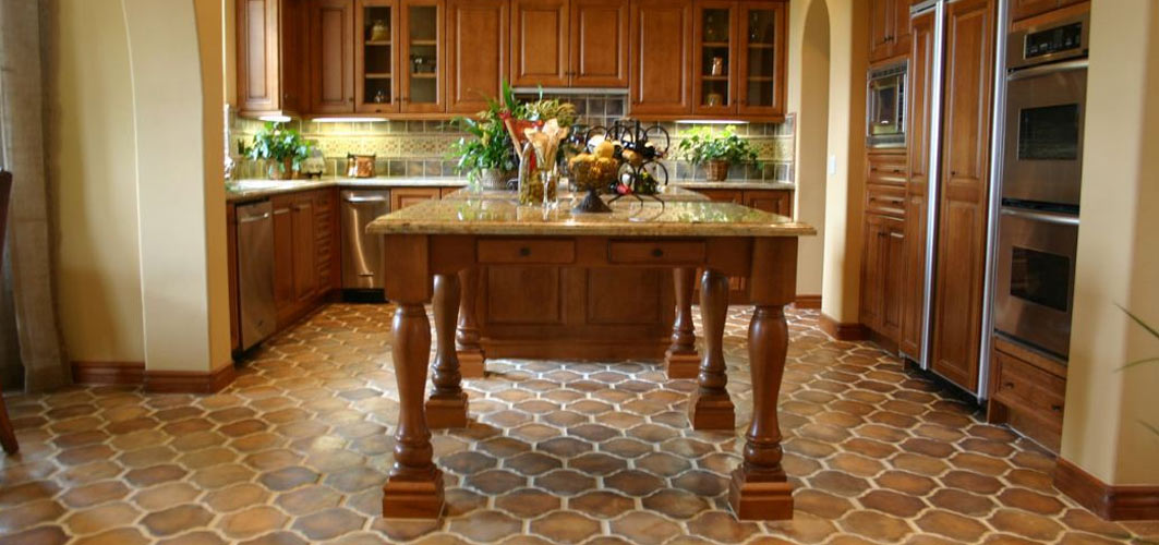 Concrete Tile Kitchen Flooring - Westside Tile and Sto