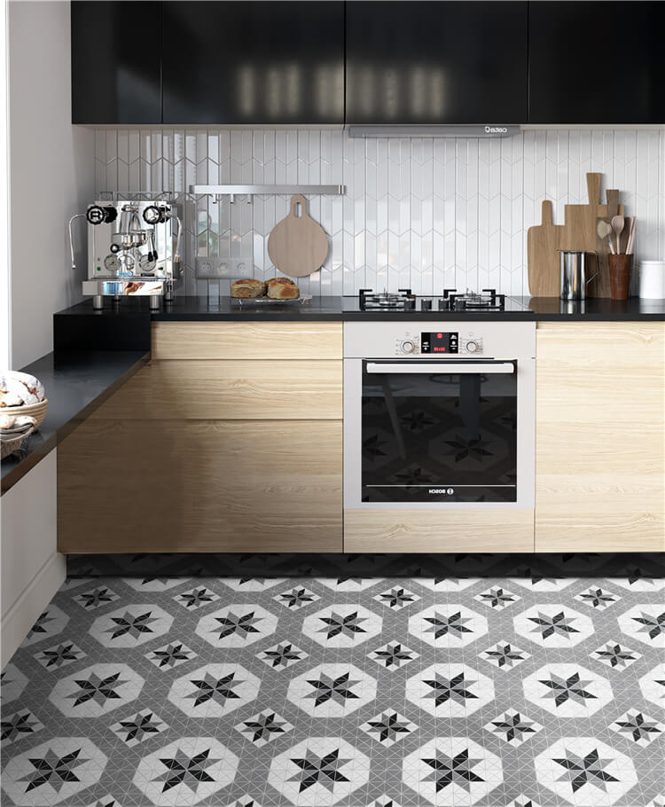 Rock Patterned Geometric Tile In Your Kitchen_blossom patterned .