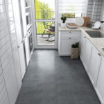 VEELIKE 12-Pack Matte Concrete Peel and Stick Kitchen Floor Tile .