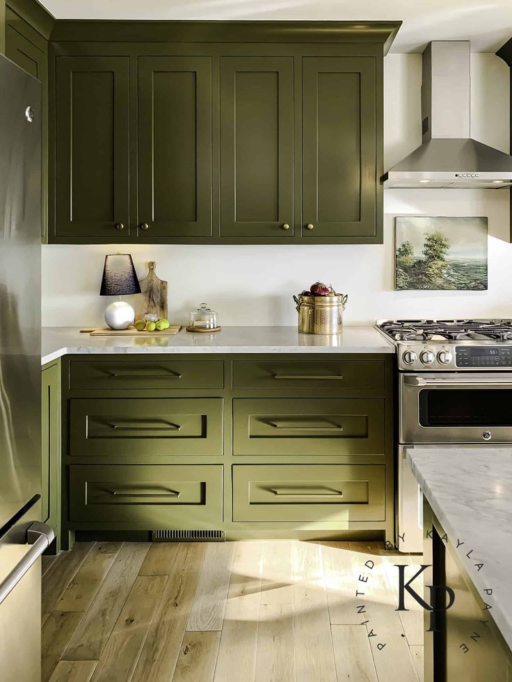 My Brand New Olive Green Kitchen Cabinets | Olive green kitchen .