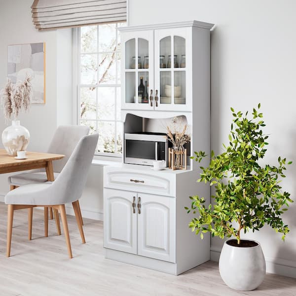 LIVING SKOG Galiano 73 in. White Kitchen Pantry Storage Cabinet .