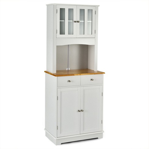 Costway Buffet Hutch Kitchen Storage Cabinet W/ Microwave Stand .