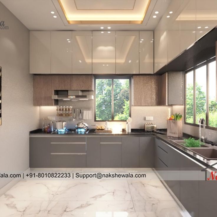 Modern Modular & Full Height Open Kitchen Interior Desi