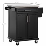 Wood Kitchen Island Cart Storage Box Cabinet Drawer Trolley w .