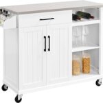 Amazon.com: Yaheetech Kitchen Island Cart with Stainless Steel Top .